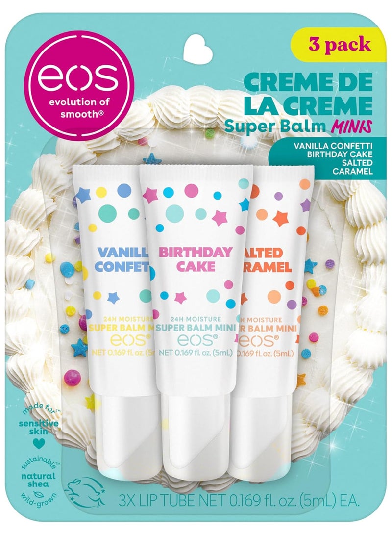EOS 24H Moisture Super Balm Minis Limited Edition Lip Mask 0.169 fl oz 3-Pack  Birthday Cake Salted - Image 1