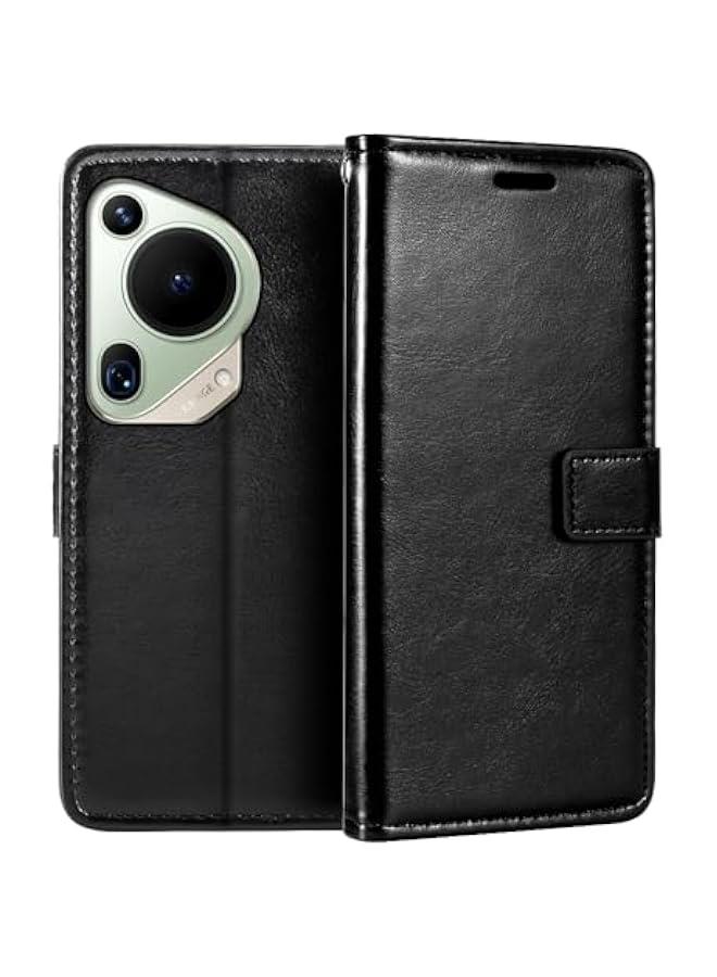 Premium Leather Flip Case for Huawei Pura P70 Ultra 5G with Card Holder and Kickstand - Image 1