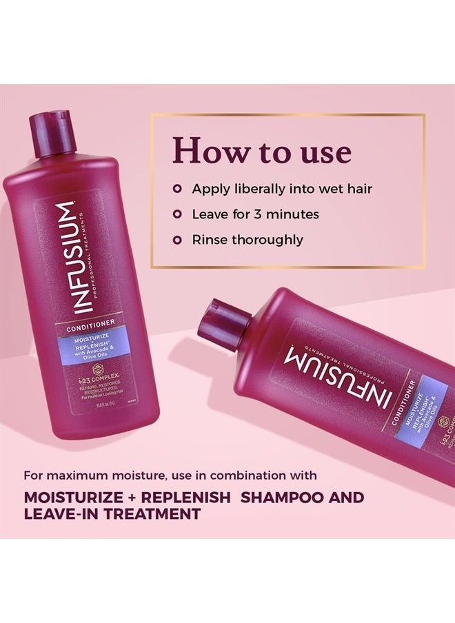 Infusium - Moisturize and Replenish Professional Conditioner, Avocado & Olive Oil, Classic Light and Soothing Scent, 33.8 Fl Oz - Image 1