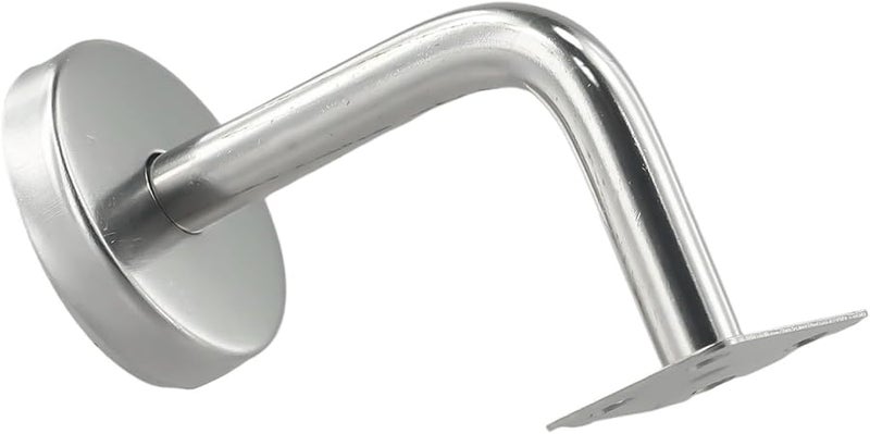 Stainless Steel Handrail Bracket Wall Mount 60 mm x 80 mm Silver Rail Support Stairs Balustrade - Image 2