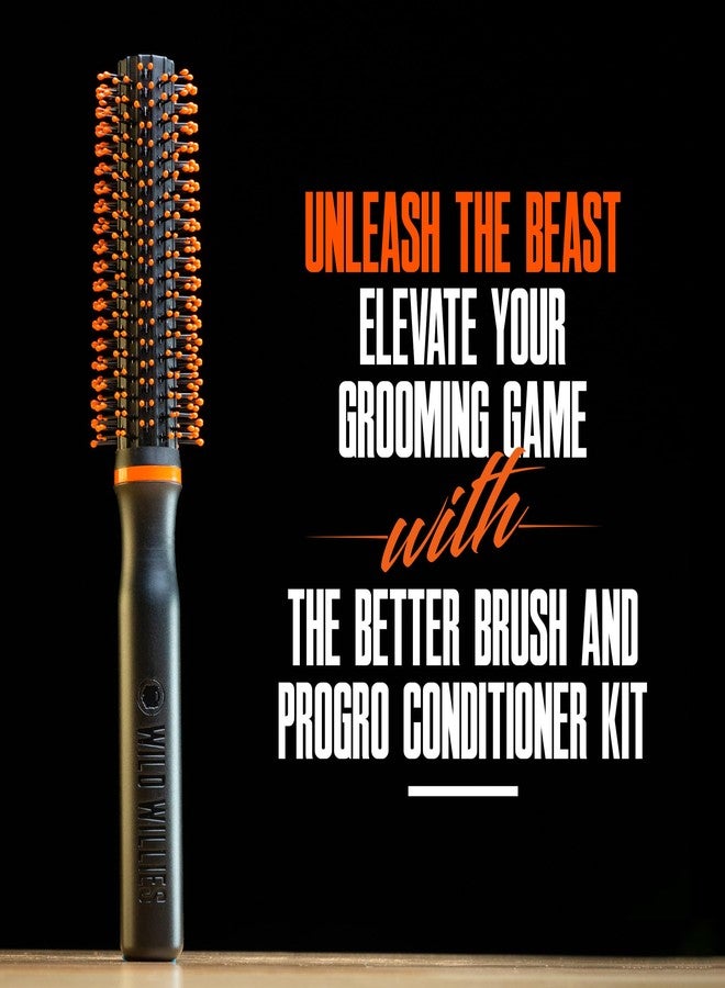 Wild Willies Round Brush and Conditioner Kit - The Better Brush for Styling Hair or Beard, with PROGRO - Softening, Hydrating, Strengthening & Nourishing for a Healthy Look - Image 2