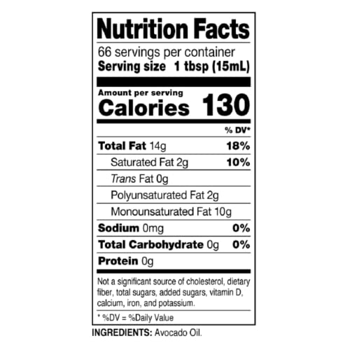 MADHAVA Avocado Oil (33.8 oz, 1L Tin), Single Source, 100% Pure, Neutral Flavor, High Heat Cooking Oil, 520-Degree Smoke Point, Non-GMO - Image 2