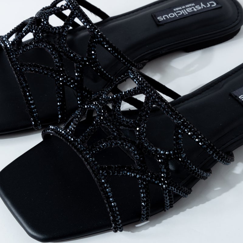Crystalicious Denish Luxurious Rhinestones Sandals Handcrafted by Artisans Effortless Glamour for Every Occasion - Image 3