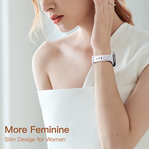 Lerobo Slim Band Compatible with Apple Watch Series 9 Band 42mm 44mm 45mm 40mm 38mm 41mm 46mm 49mm Women Men,Soft Narrow Thin Silicone Sport Replacement for iWatch Bands Ultra SE 10 8 7 6 5 4 3 2 1 - Image 4