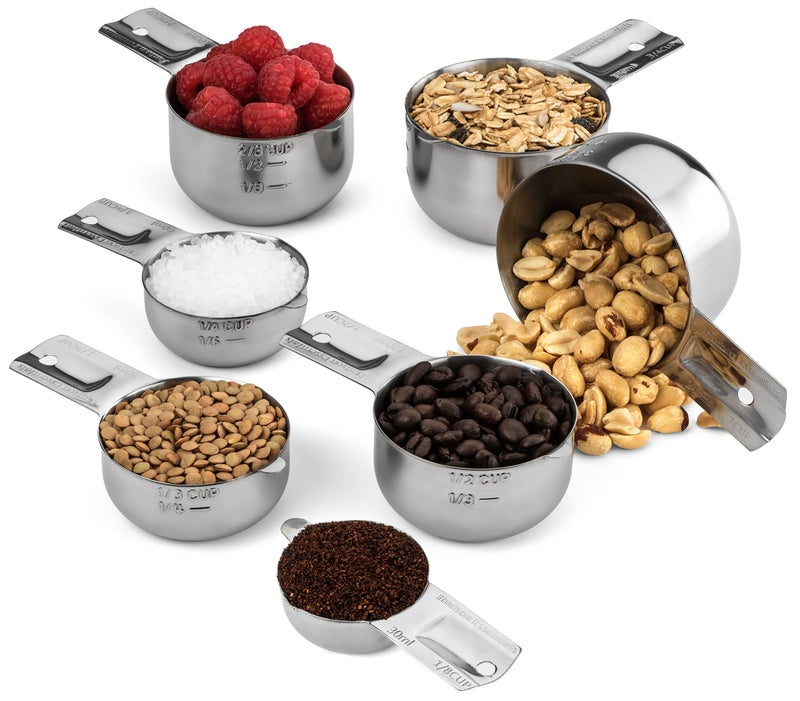 Hudson Essentials Stainless Steel Measuring Cups and Spoons Set - Stackable Set with Spout (11 Piece Set) - Image 5