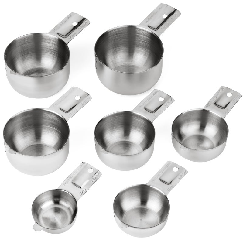 Hudson Essentials Stainless Steel Measuring Cups and Spoons Set - Stackable Set with Spout (11 Piece Set) - Image 2