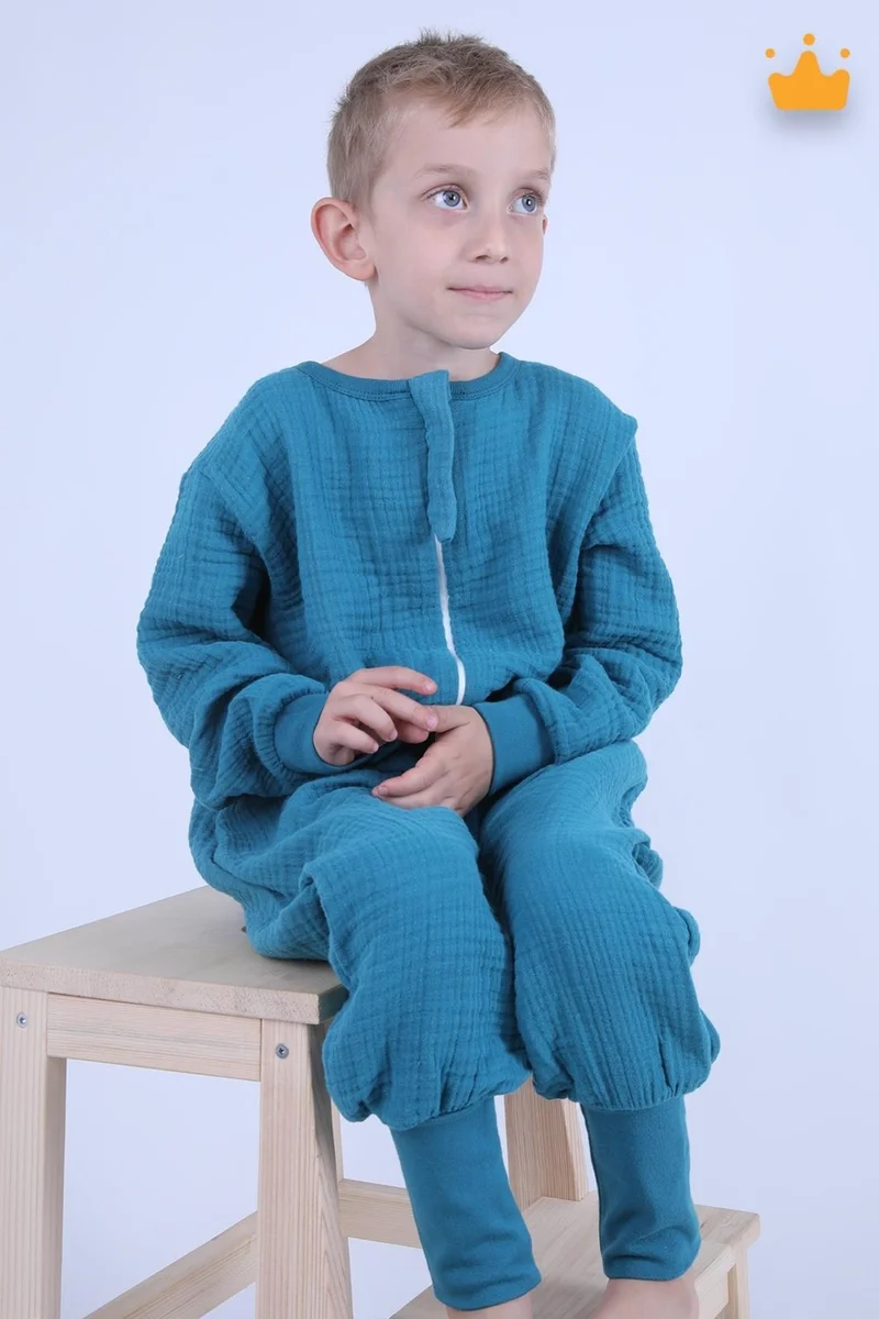 Begisa 2-8 Years 1 Tog 4 Layer Muslin Kids Sleeping Bag Unisex Long Sleeve Sleeping Bag