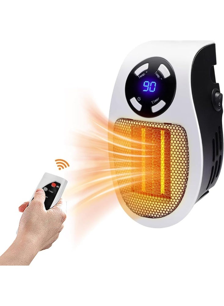 سخان حائطي، سخان كهربائي محمول بقوة 350 وات مع منظم حرارة قابل للبرمجة وقابل للتعديل، وحماية من الحرارة الزائدة، وشاشة LED، وسخان محمول للاستخدام الداخلي في المنزل والمكتب - Image 1