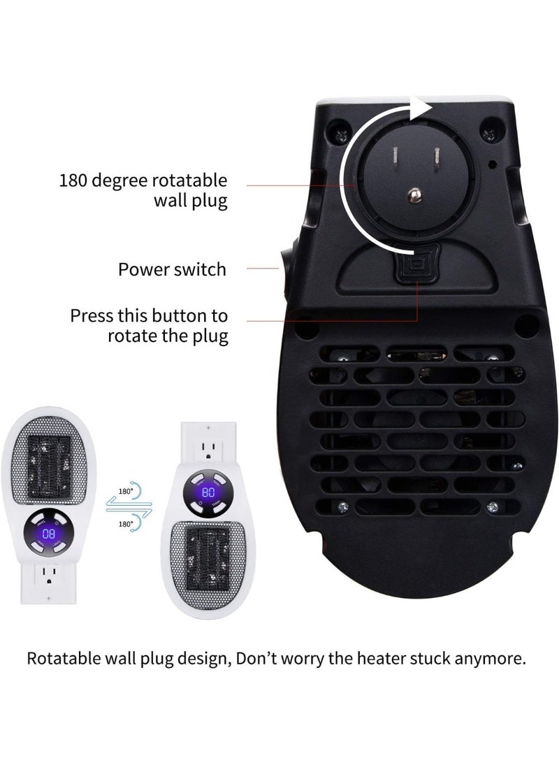 سخان حائطي، سخان كهربائي محمول بقوة 350 وات مع منظم حرارة قابل للبرمجة وقابل للتعديل، وحماية من الحرارة الزائدة، وشاشة LED، وسخان محمول للاستخدام الداخلي في المنزل والمكتب - Image 4
