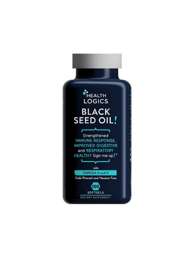 Health Logics Health Logics Black Seed Oil, Cold Pressed, Rich Source of Omega 6 & 9 Essential Fatty Acids, from Nigella Sativa (100 Soft Gel Capsules)  - Image 1