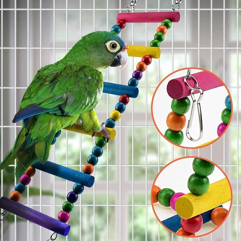 Powerful Bird Bathtub, Hanging Bird Cage Bird Bath Bowl Transparent Acrylic Bird Bath House Big 17 * 13 * 13 (Transparent+ 6 bird toys) - Image 4