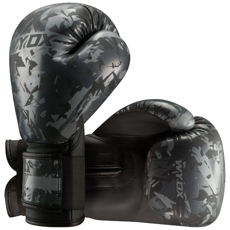 WYOX Kids Boxing Gloves 4oz 6oz 8oz â€“ Youth Punching Gloves for Ages 3â€“15 â€“ Sparring Gloves for Punching Bag, Kickboxing, Muay Thai, MMA â€“ Boxing Gloves for Kids Training Set (Grey Camo, 6 oz) - Image 2
