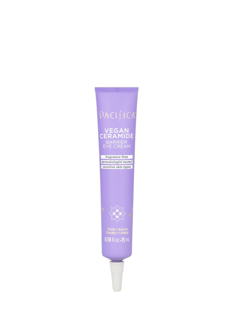 Pacifica Pacifica Vegan Ceramide Barrier Eye Cream – Hydrating Under Eye Moisturizer for Dry, Sensitive Skin, Fragrance-Free Treatment for Dark Circles, Puffiness & Fine Lines Dermatologist Tested Clean Beauty  - Image 1