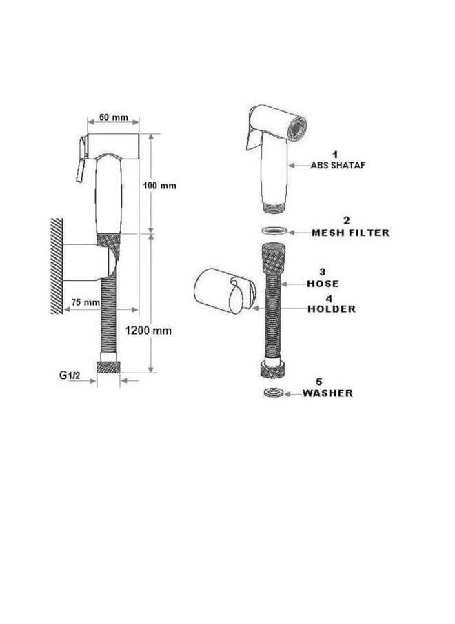 Kludi Rak - ABS Shattaf with Hose and Holder (Silver) - Image 1