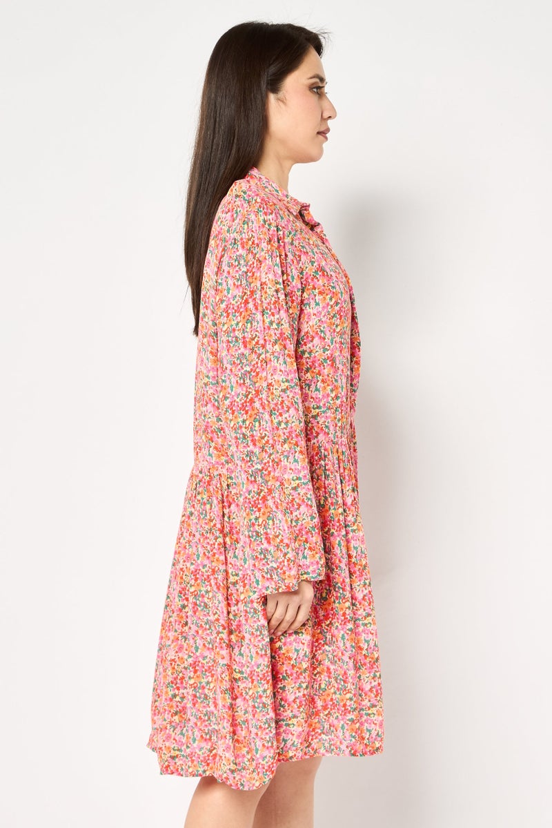 promod فستان ميني مزخرف بالورود للنساء، متعدد الألوان - Image 4