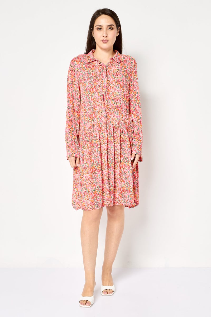 promod فستان ميني مزخرف بالورود للنساء، متعدد الألوان - Image 2