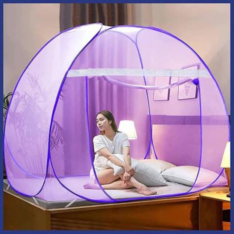 ZLXO Adults Polyester Washable Mosquito Net - 6x4 Feet - Violet