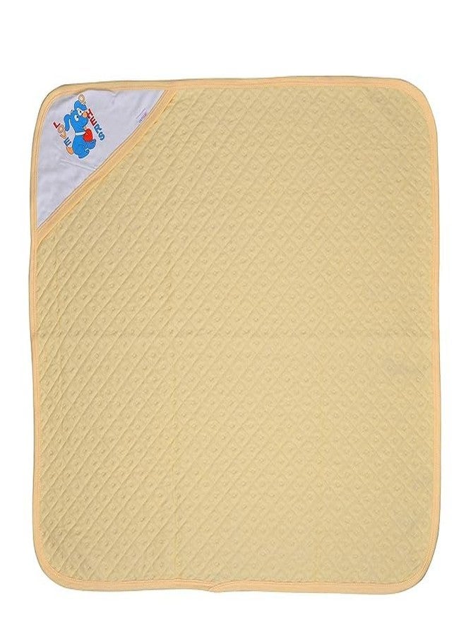 Dikary Cotton Hooded Wrapper - Baby Towel for New Born | Big Size 75cm x 75cm | Soft, Safe & Skin-Friendly | Perfect for Newborns 0-12 Months | (Yellow/Peach) - Image 3