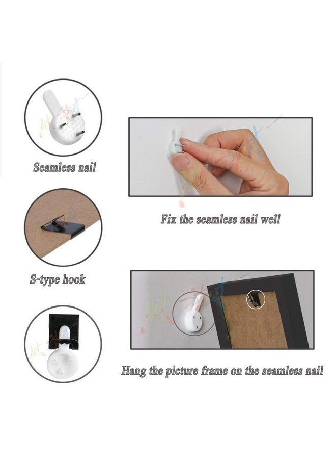 Art Street Art Street Hard Plastic White Set of 20 White 3-Pin Seamless Nail 20 S Hook with 1 Spirit Leveler for Photo Frame Wall Picture Frame Hooks Hangers  - Image 3