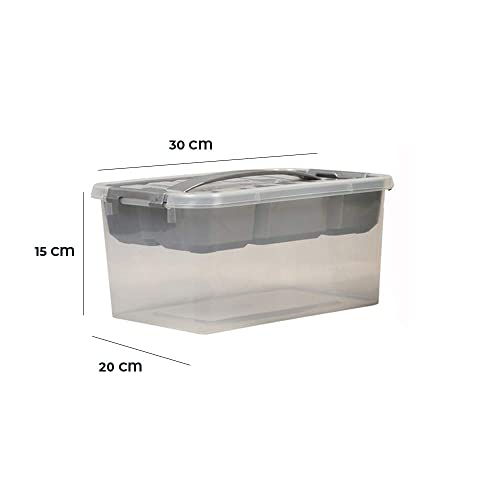 NOW & ZEN Pack of 2 Multipurpose Plastic Handy Medical Storage Box with Removable Inner Tray and Carrying Handle - Image 2