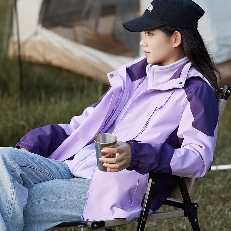 Mountain Style Charge Clothes Men'S And Women'S Three-In-One Detachable Two-Piece Windproof Waterproof Outdoor Trendy Brand Jacket - Image 3