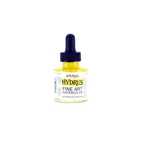 Dr. Ph. Martin's Hydrus Fine Art (25H) Watercolor Bottle, 1 Fl Oz (Pack of 1), Hansa Yellow Medium - Image 3