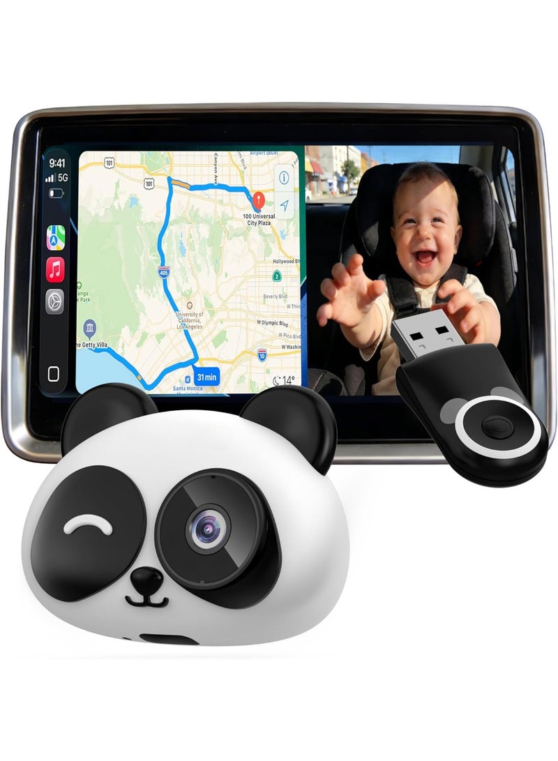 Ottocast CA520 Wireless CarPlay Baby Car Camera for iPhone, 1080P HD Rear Seat Baby Monitor with Night Vision, 150° Wide View, Low Latency, Plug & Play for Factory Wired CarPlay Vehicles - Image 1