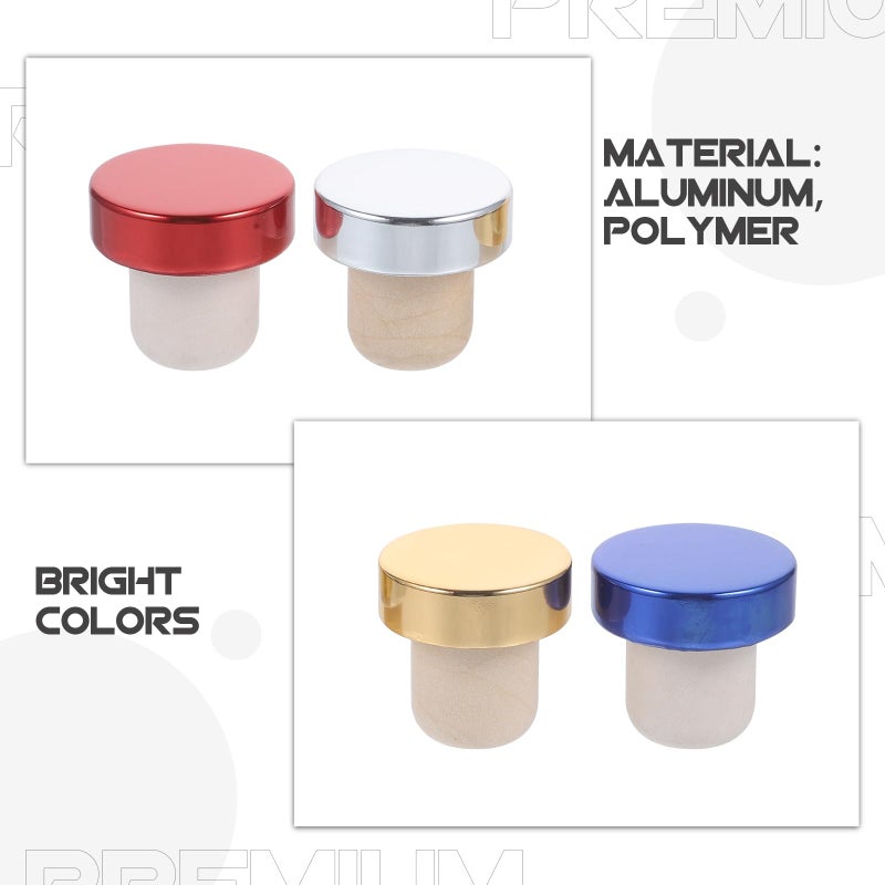 Reusable T Shaped Aluminum Wine Bottle Stoppers With Sealing Plug Silver Gold Blue Burgundy - Image 4