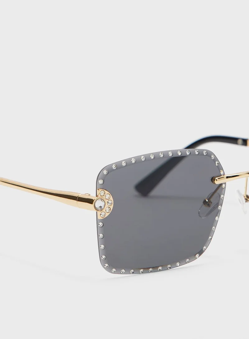 ELLA Jeweled Square Sunglassess