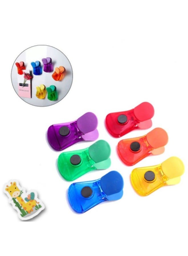 ViveLifDeco 6pcs Rainbow Magnetic Multipurpose Bag Clips Food Sealing Clip Magnetic Fridge Magnet - Image 3