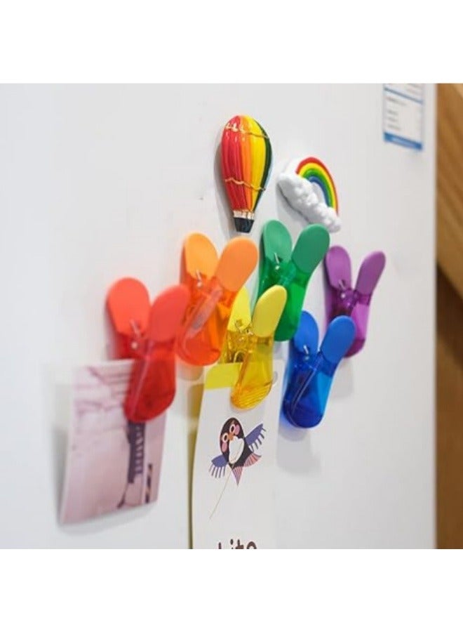 ViveLifDeco 6pcs Rainbow Magnetic Multipurpose Bag Clips Food Sealing Clip Magnetic Fridge Magnet - Image 5