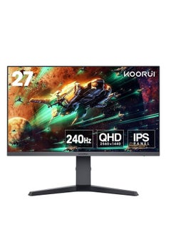 KOORUI Koorui 27E3QK 27" IPS 2K QHD Gaming Monitor, 240Hz Refresh Rate, 1ms (OD) Response Time, AdaptiveSync Technology, VESA Mountable, 2x HDMI, DP & Audio Out Ports, Black | 27E3QK  - Image 1