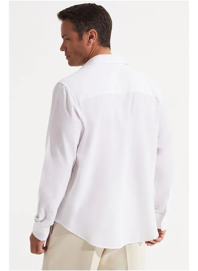 جون June Exclusive Men Long Sleeve Shirt White