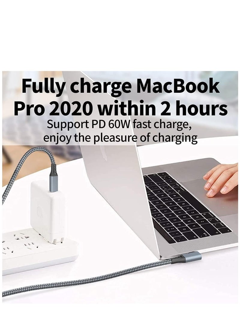 كابل ربط طويل إضافي بطول 16 قدم لجهاز Oculus Quest 2 / Quest VR ونظام ألعاب الكمبيوتر، كابل شحن سريع USB-C إلى USB-C متوافق مع هواتف Samsung Galaxy S22 S21 S20 Plus Ultra Note 20 (رمادي) - Image 2