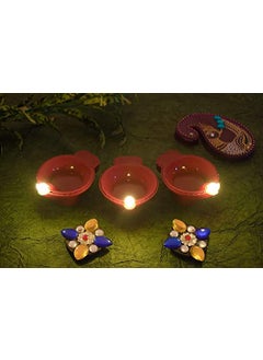 SHASHIKIRAN SHASHIKIRAN Water Sensor Led Diyas Candle with Water Sensing Technology EDiya Warm Orange Ambient Lights Battery Operated Led Candles for Home Decor Festivals Decoration Set of 6 