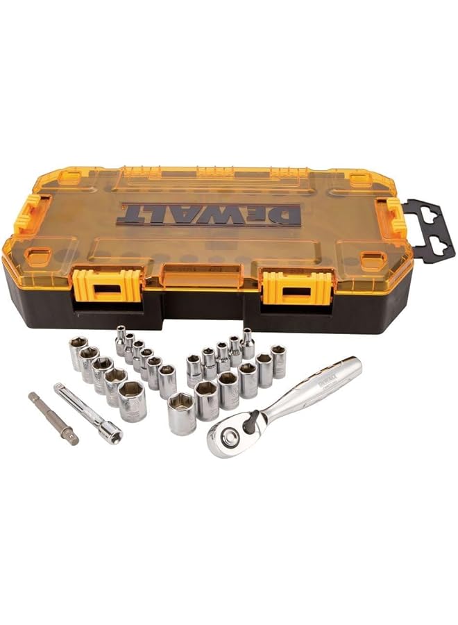 DEWALT Drive Socket Set Sae Metric 1 4 Inch Drive 25 Piece Dwmt73805 - Image 1