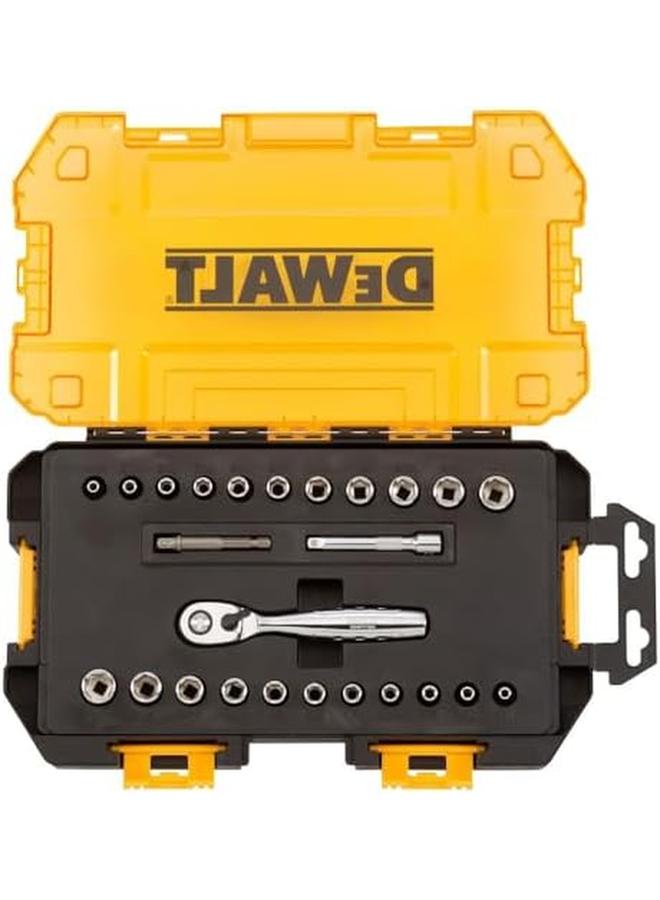 DEWALT Drive Socket Set Sae Metric 1 4 Inch Drive 25 Piece Dwmt73805 - Image 4