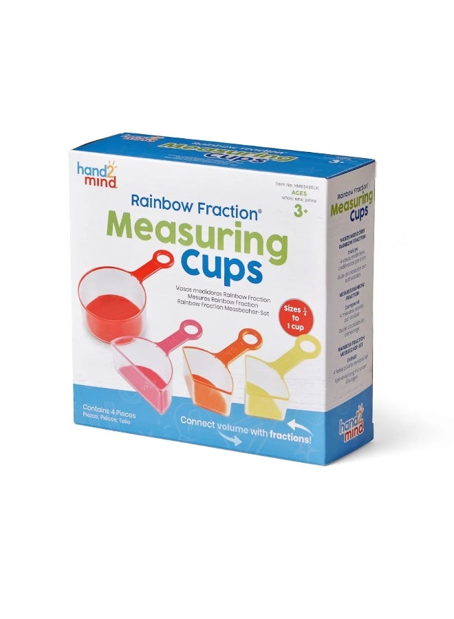 ليرننج ريسورسز مجموعة من 4 أكواب قياس الكسور من Learning Resources Rainbow، أداة تعليمية بصرية للكسور للأطفال من سن 3 سنوات فما فوق - Image 5