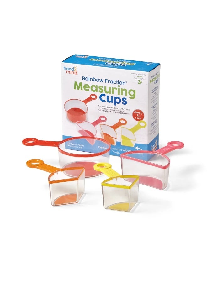 ليرننج ريسورسز مجموعة من 4 أكواب قياس الكسور من Learning Resources Rainbow، أداة تعليمية بصرية للكسور للأطفال من سن 3 سنوات فما فوق - Image 1