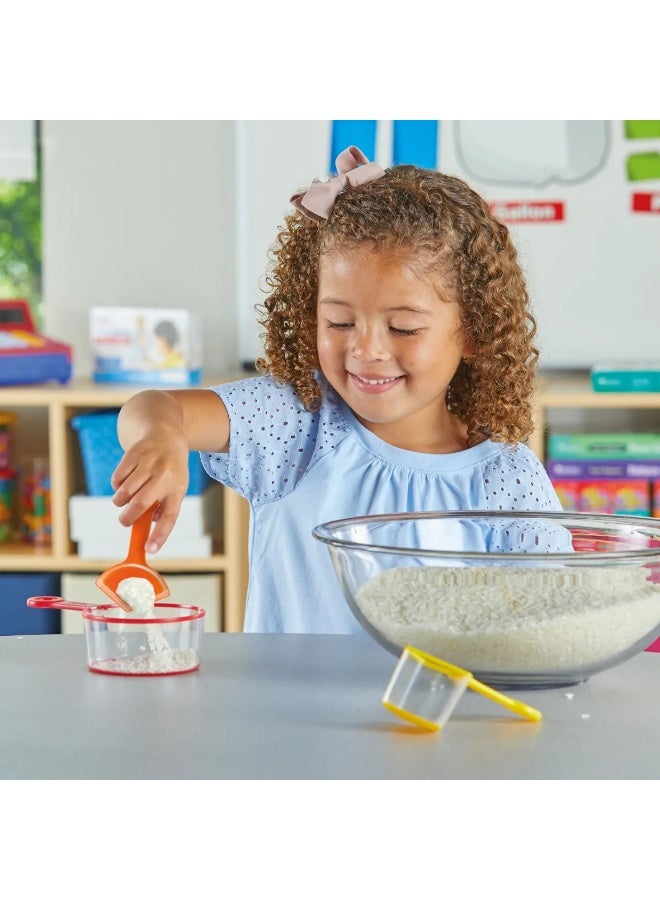 ليرننج ريسورسز مجموعة من 4 أكواب قياس الكسور من Learning Resources Rainbow، أداة تعليمية بصرية للكسور للأطفال من سن 3 سنوات فما فوق - Image 3