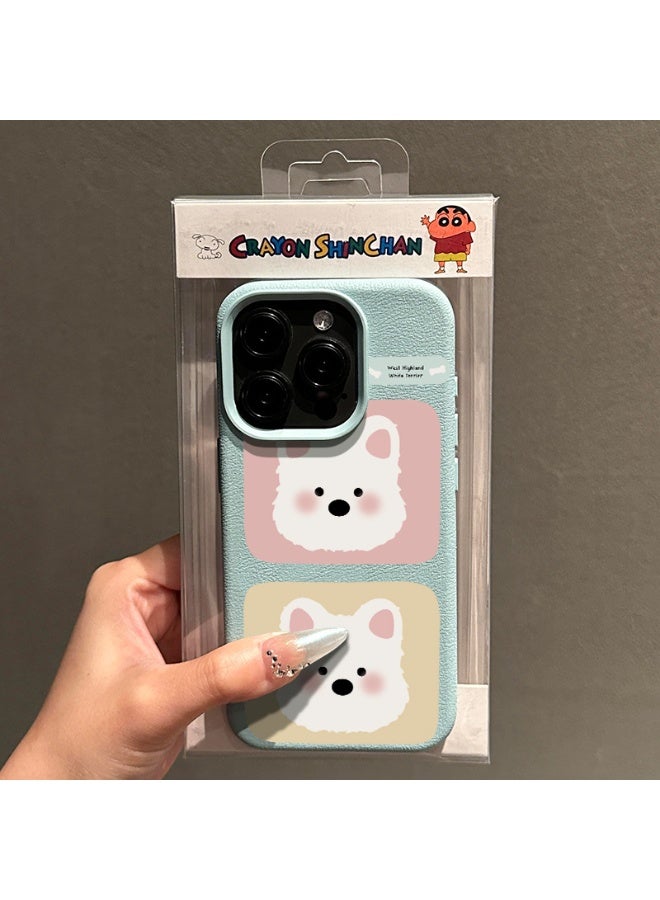 NIBEMINENT Cheeks Blush Two West Highlanders Protective TPU Case Cover For iPhone 15 Pro, Light Blue