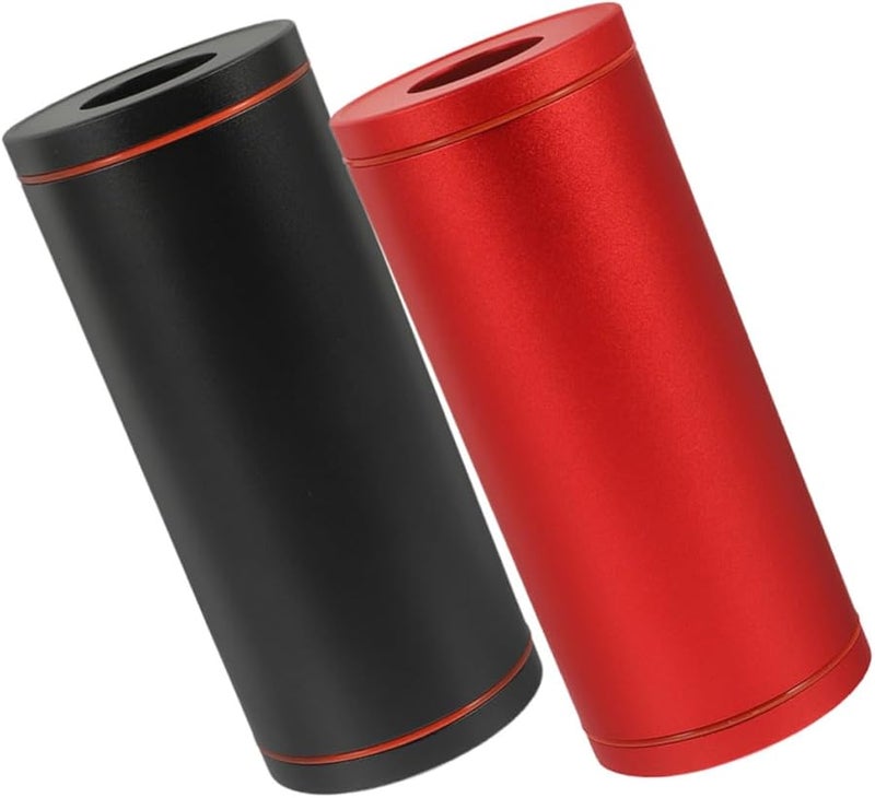 قطعتان حامل علبة مناديل سوداء مستديرة للسيارة تصميم مدمج لسهولة الوصول في السيارة والمكتب والسفر - Image 1