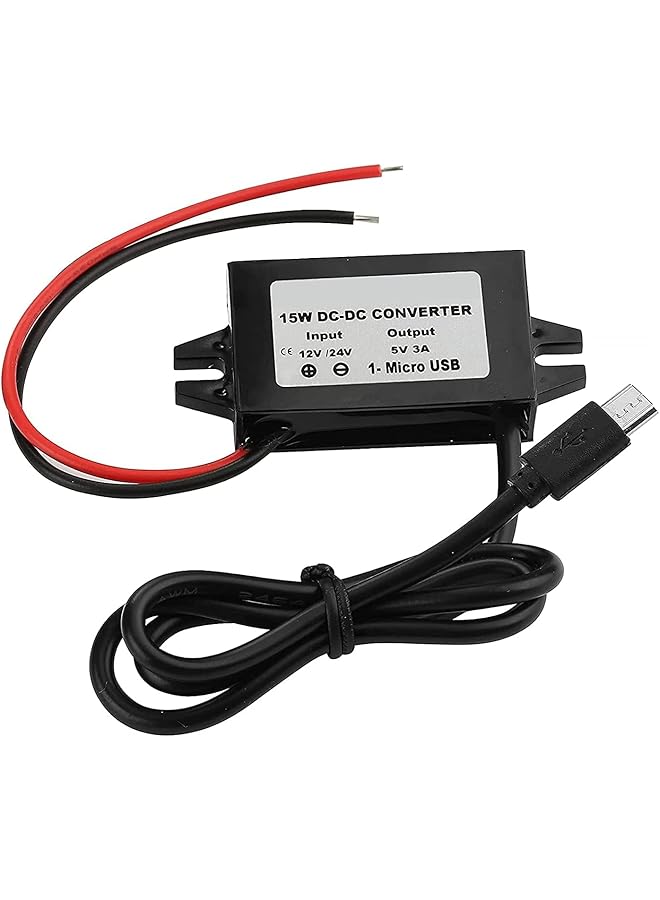 promass Waterproof 12V to 5V Converter DC-DC Step Down Module Power Adapter Compatible with Raspberry Pi 4,Cellphone,Car (USB Type-C Connector) - Image 1