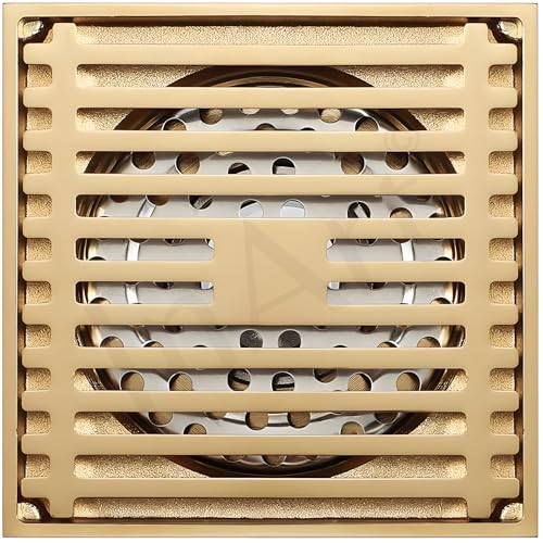 InArt Antique Brass Floor Drain Jali with Anti-Foul Cockroach Trap for Bathroom & Kitchen | Easy Clean, Durable, Fits 4" Pipes, Bronze Finish (Antique 1) - 5 Year Warranty - Image 2