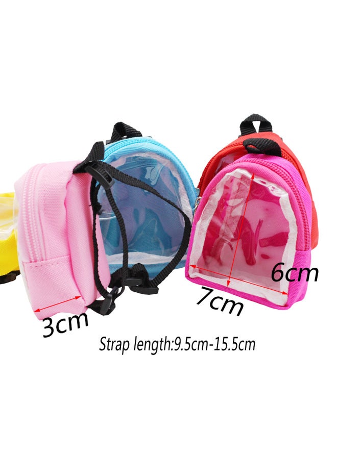 6-point Pvc Baby Doll Carrier Bjd15-20cm Cotton Doll Backpack Transparent Blind Box Double Shoulder Backpack-Color:Red