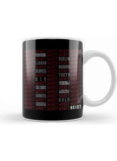 Print Shop Money Heist White Names Mug Porcelain