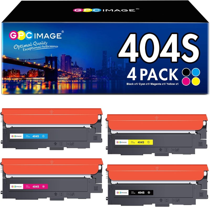 GPC Image Compatible Toner Cartridges Replacement for Samsung CLT-P404C K404S C404S K404S Y404S for Xpress SL-C430W SL-C480W SL-C480FW SL-C430 SL-C480 SL-C480FN (Black Cyan Magenta Yellow,4-Pack) - Image 1