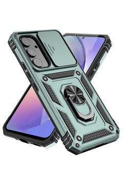 Mmmon Compatible With Samsung Galaxy A54 5G Case,With Metal Ring Kickstand and Camera Slide Cover,Multi-Layer Heavy Duty Full Body Rugged Shockproof for Hard Shell Samsung Galaxy A54 5G,Green  - Image 1