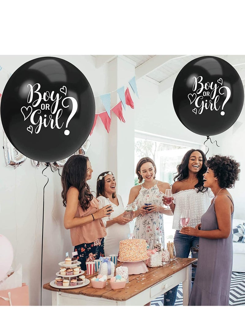 KASTWAVE Gender Reveal Balloon with Confetti, 36 Inch Black Boy or Girl Gender Reveal Balloon Kit with Pink and Blue Round Confetti for Baby Shower, DIY Gender Reveal Decorations - Image 5