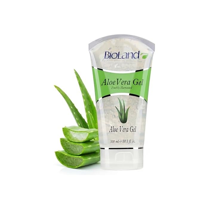 Bioland Aloe Vera Gel – Freshly Harvested & Cold Processed – Hydrating Gel for Sunburn Relief – Daily Moisturizer for All Skin Types – 10.14 fl oz (300 mL)